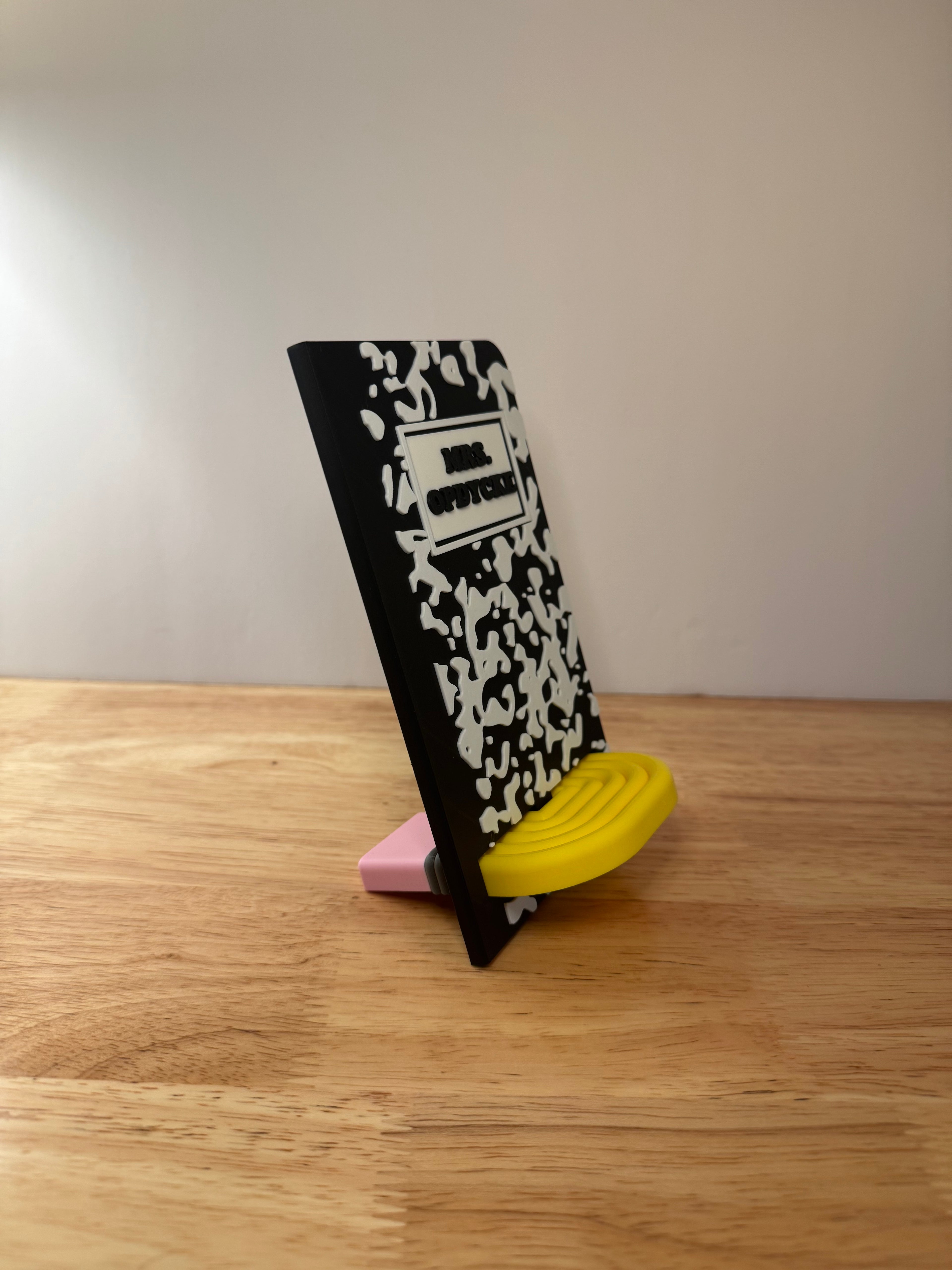 Custom Composition Notebook Phone Stand