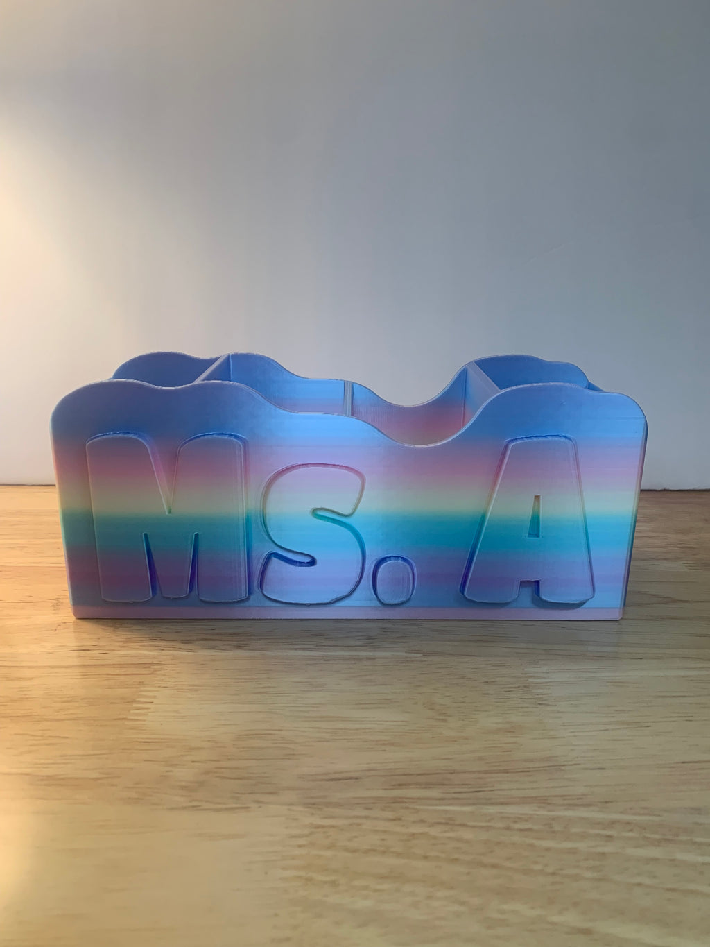 Custom Name Rainbow Desk & Makeup Organizer