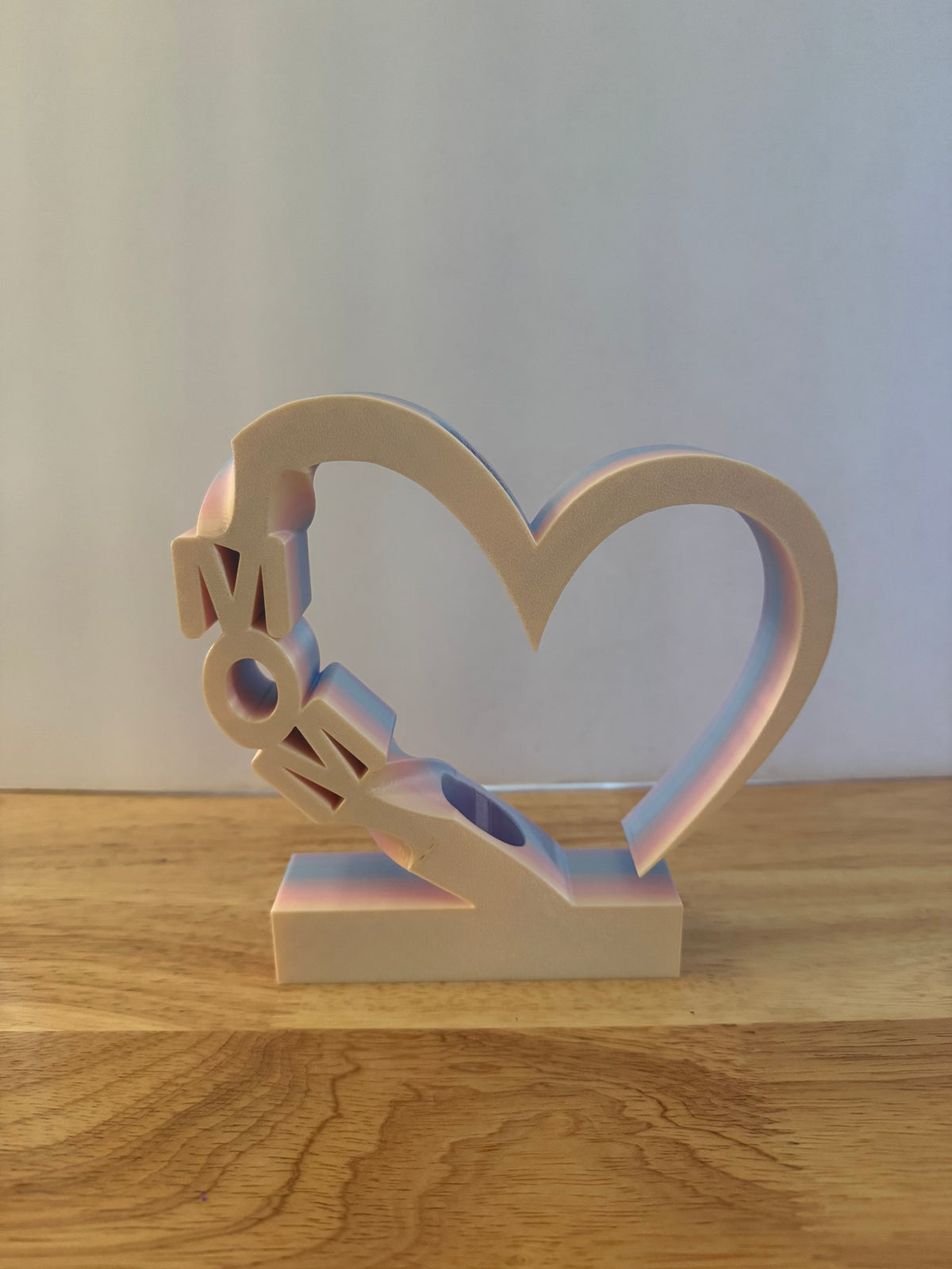 “MOM” Rainbow Heart Flower Vase