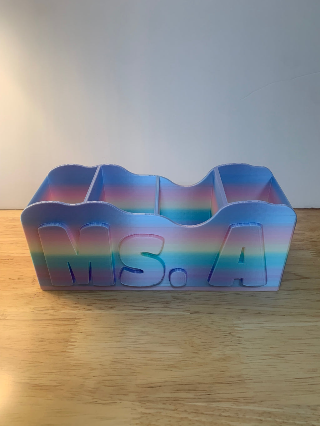Custom Name Rainbow Desk & Makeup Organizer