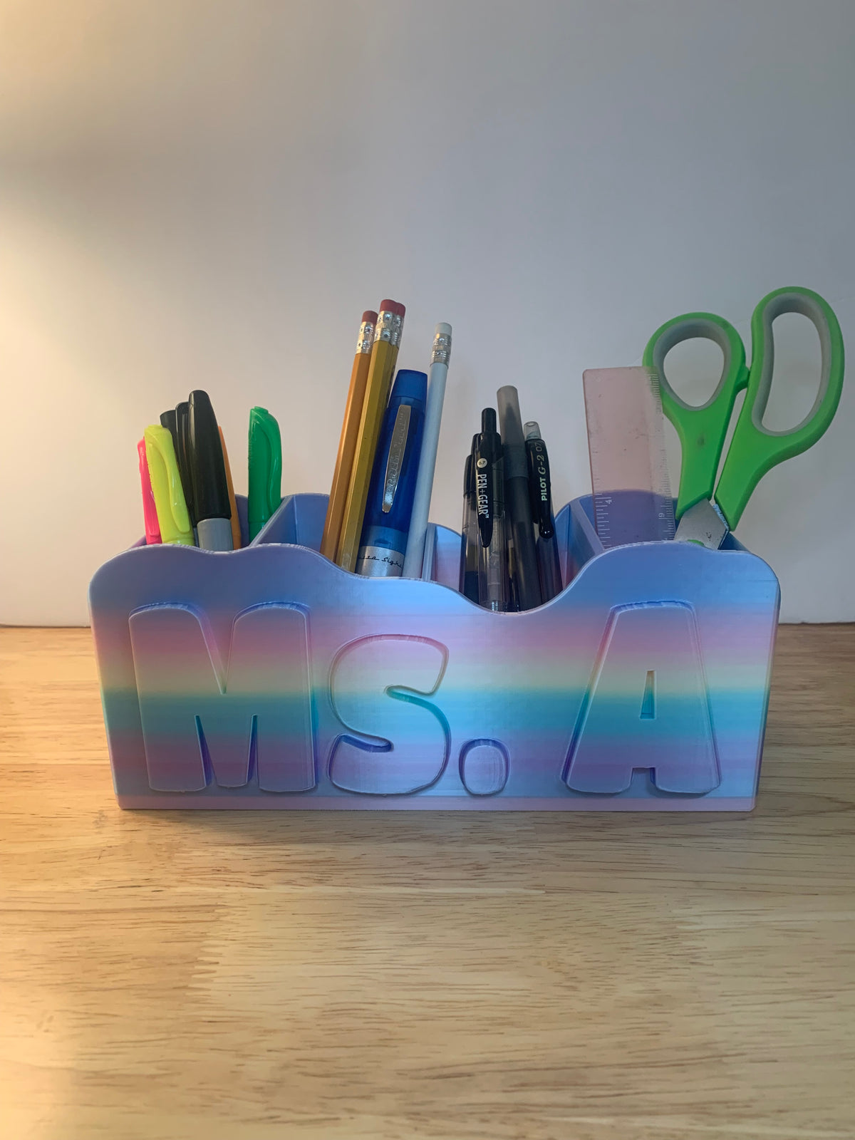 Custom Name Rainbow Desk & Makeup Organizer