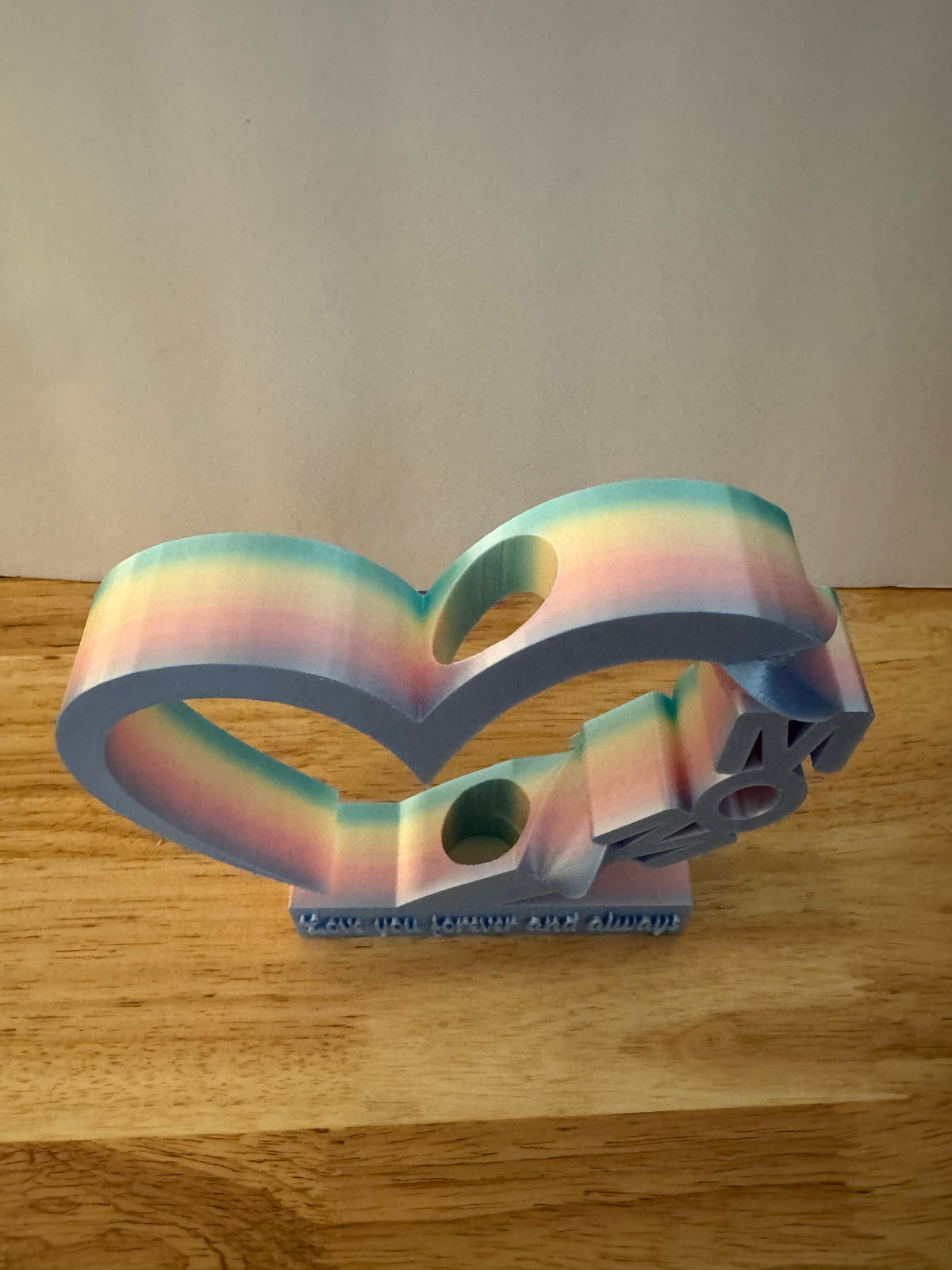 “MOM” Rainbow Heart Flower Vase