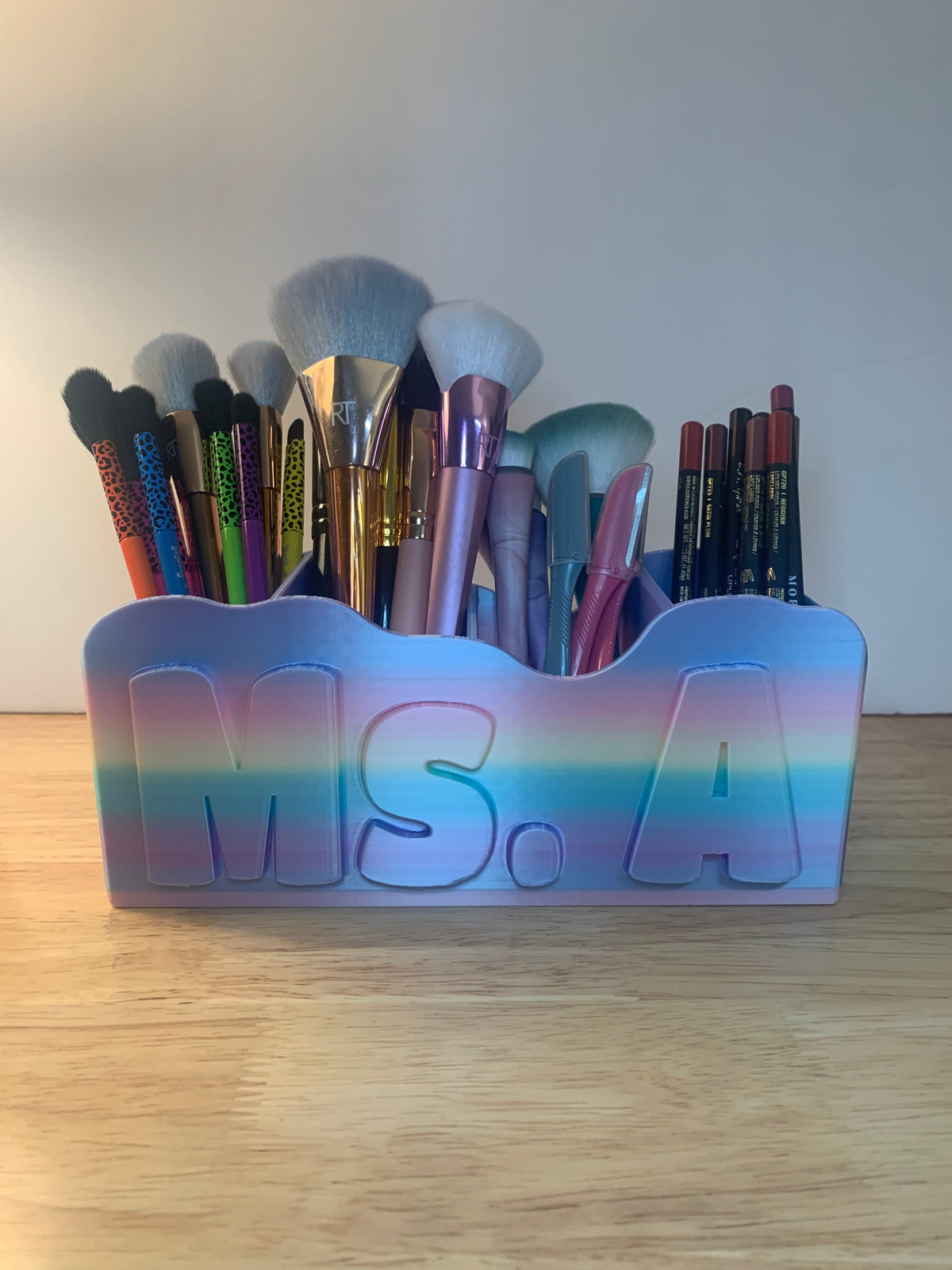 Custom Name Rainbow Desk & Makeup Organizer