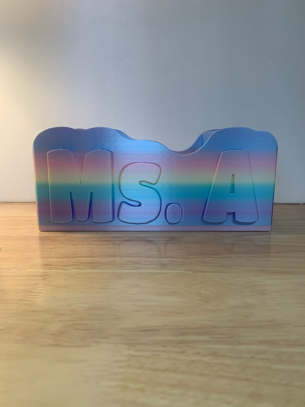 Custom Name Rainbow Desk & Makeup Organizer