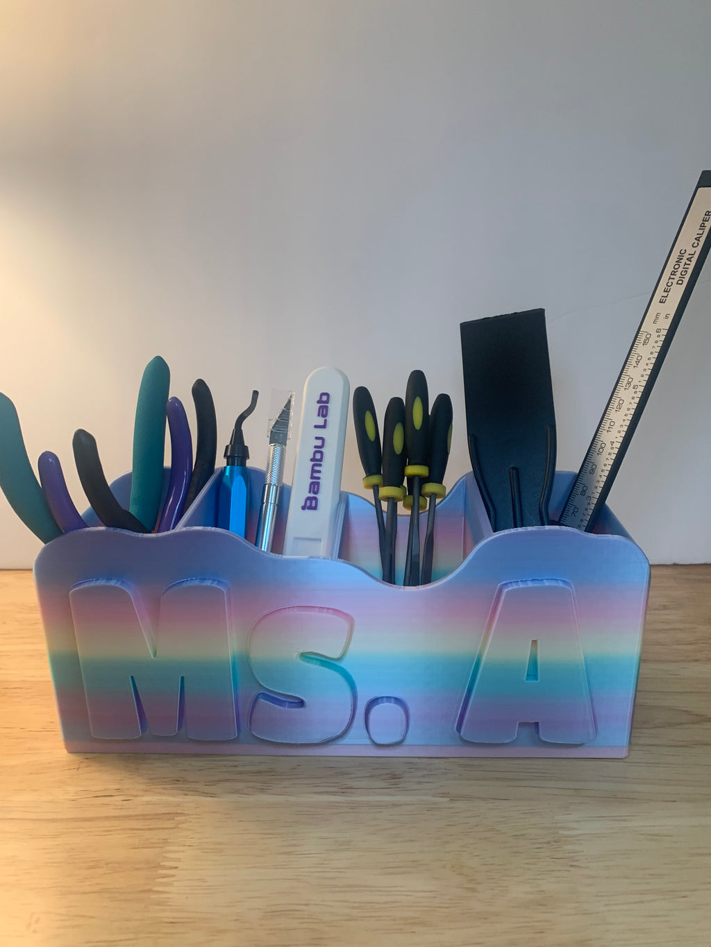 Custom Name Rainbow Desk & Makeup Organizer