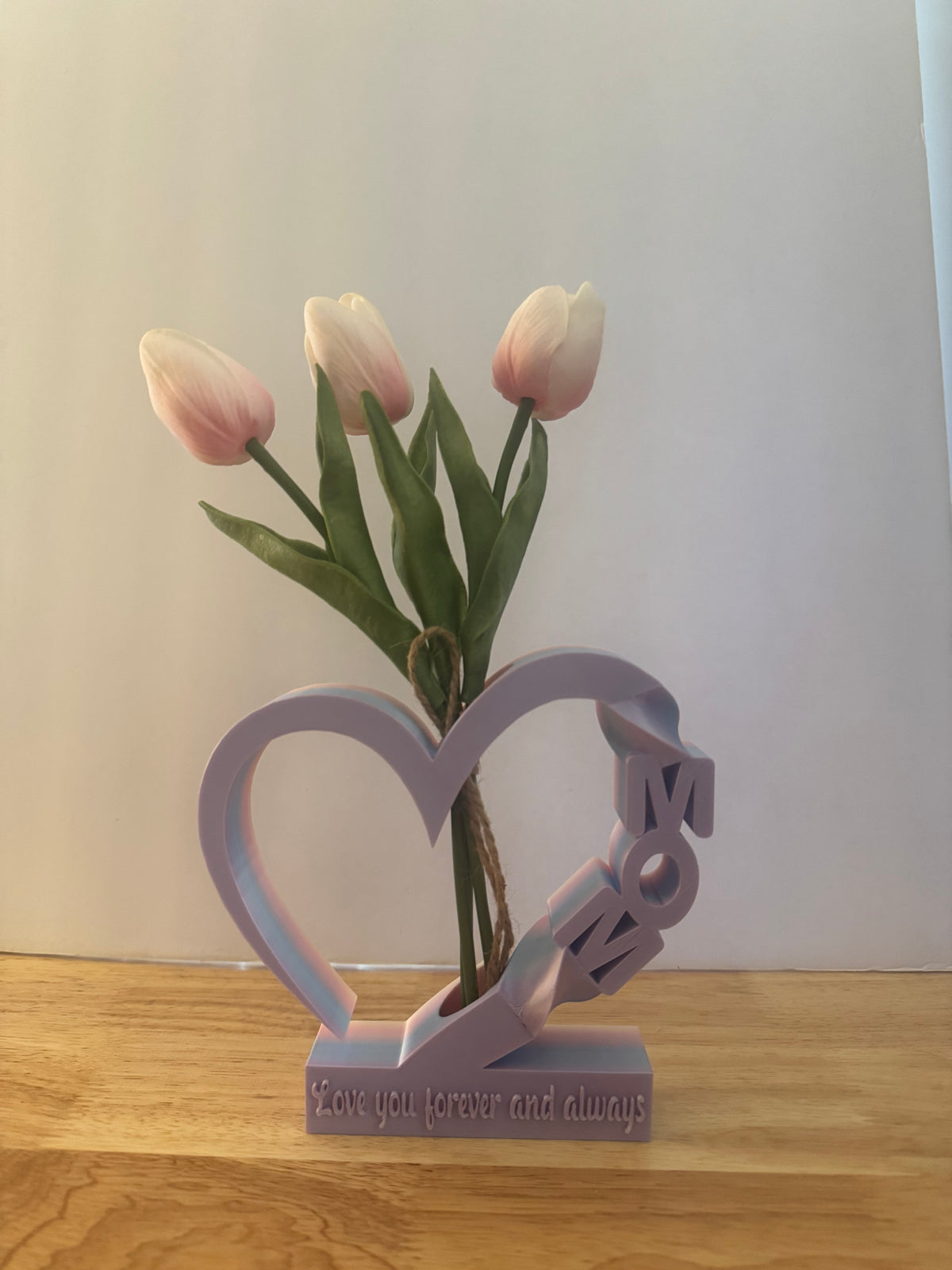 “MOM” Rainbow Heart Flower Vase
