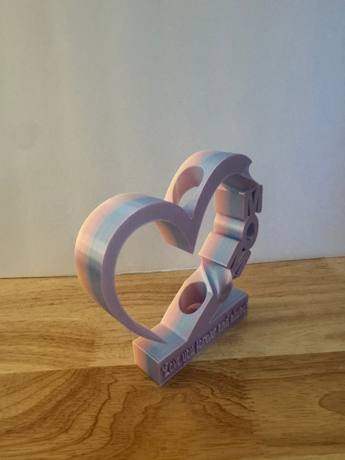 “MOM” Rainbow Heart Flower Vase